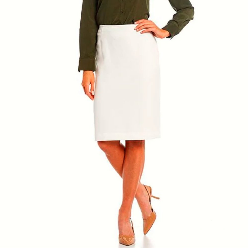 Norton McNaughton USA New Linen Look Straight Pencil SKIRT Back Slit Women's 10